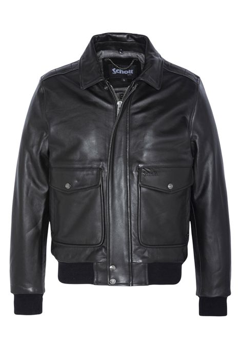 Schott NYC Giubbotto Pilota A-2 Vintage in Pelle di Vitello Nero Uomo SCHOTT N.Y.C | Giubbotti | LC5331XBLACK